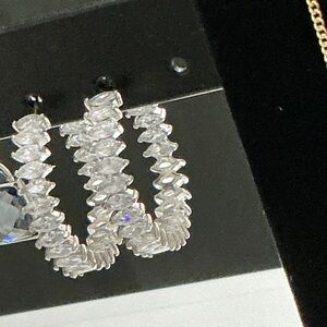 Elegant Silver Crystal Drop Earrings
